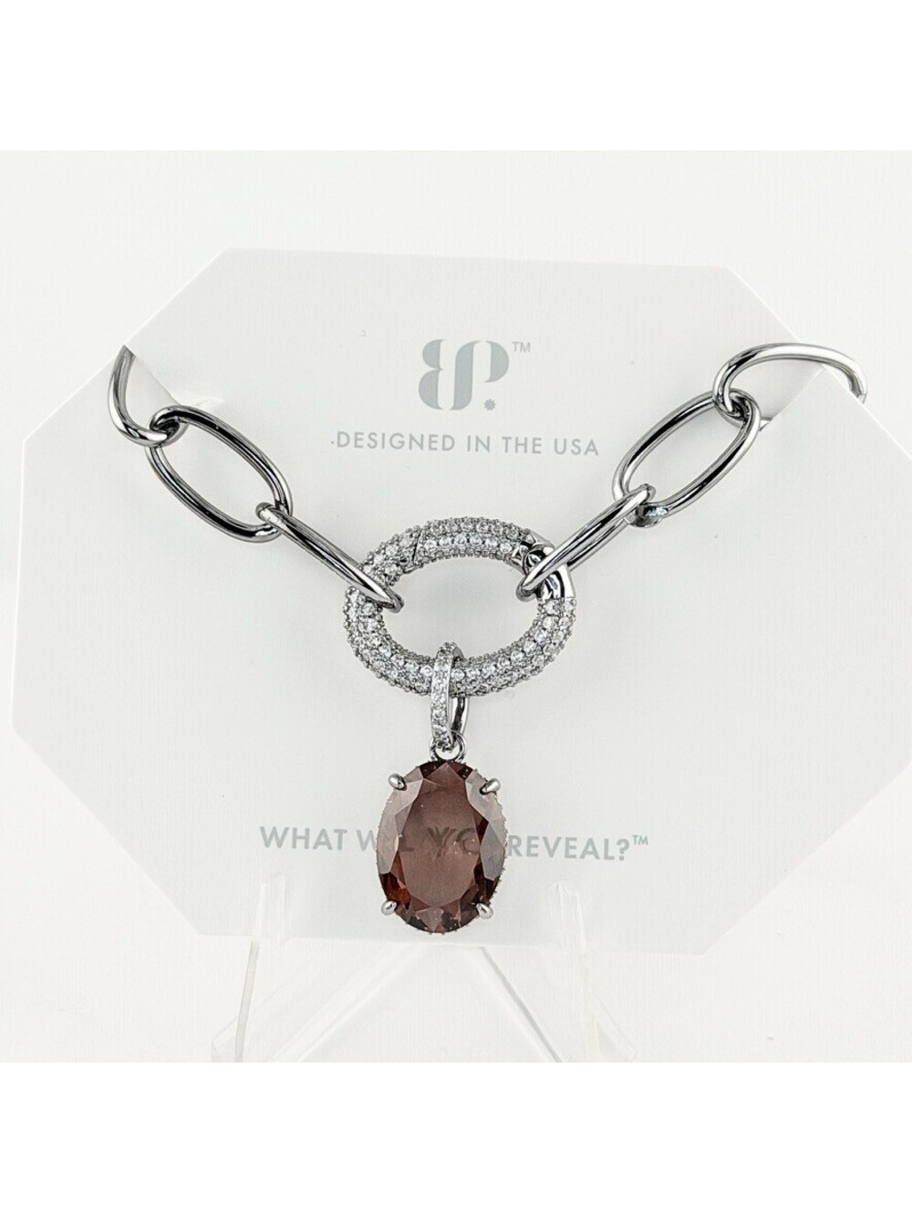 Bomb Party Necklace “Shimmering Links”  Dark Rubellite on Hematite NK28221